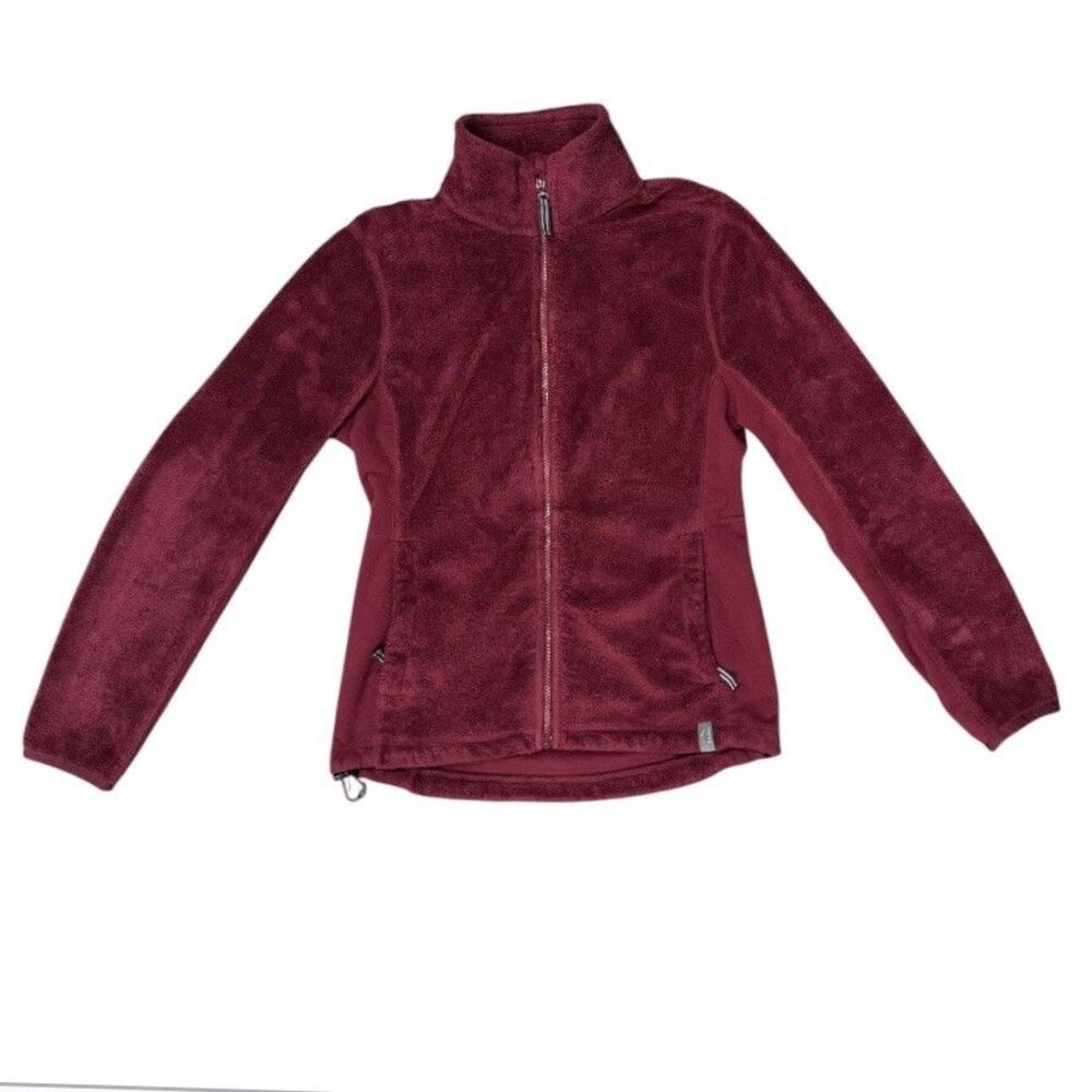 L.L.Bean Fleece Full Zip Jacket Micro Sherpa Plush Burgundy Women’s XXS Outdoors